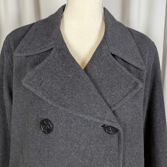 J. Percy Double Breasted Peacoat Gray Size 10 - Picture 13 of 16